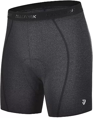 NWT Dealyork Men's Padded Underwear Bike Cycling Shorts Size 2XL Black Polyester • $14.99