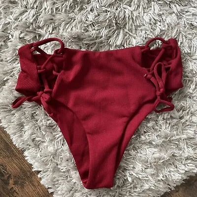 Women’s Deep Red Zaful Bikini Bottoms Size S • $5