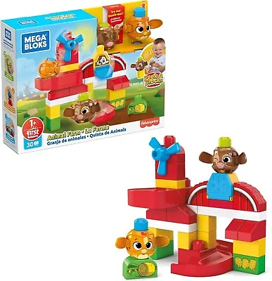 Fisher Price Mega Bloks GRJ18 Peek A Blocks Animal Farm 30 Pieces • £14.99