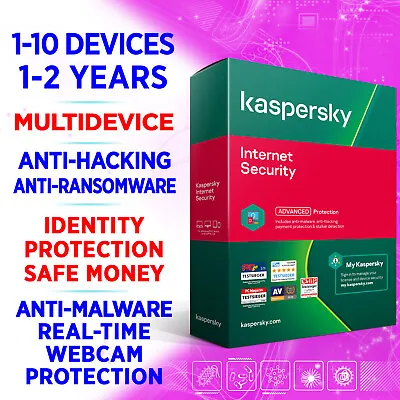 £69.99 • Buy Kaspersky Internet Security 2023 1 3 5 Devices 1 2 Years, UK / EU Activation Key