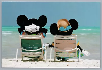 Disney Cruise Line Minnie & Mickey Mouse In Beach Chairs Near Ocean 4x6 Postcard • $7.99
