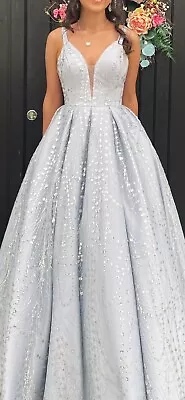 £295 • Buy Silver Princess Prom Dress