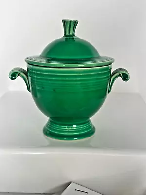 Vintage 1936-59 Fiesta HLC Fiestaware   Covered Pot Bowl W/ Handles Green • $30