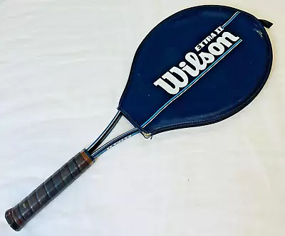 Wilson Tennis Racquet EXTRA II Vintage Large Head 4-3/4  Aluminum Metal & Cover • $23.97