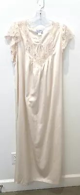 Vintage Eve Stillman Collections Dressing Gown Nightgown Delicate Lace Cap Sleev • $24.99