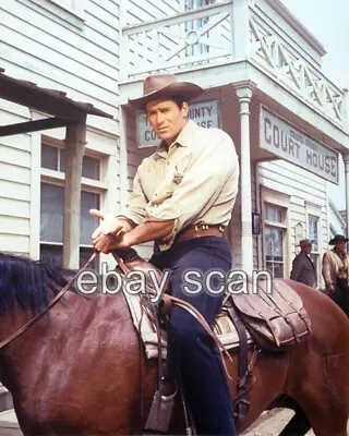 Clint Walker Cheyenne Star On Horseback    8x10 Photo  114 • $14.99