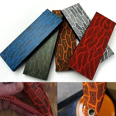 G10 Damascus Turtle Shell Pattern Knife Material Handle Scales Blanks 5mm Thick • $15.29