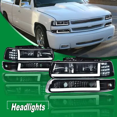 Fit For 99-02 Chevy Silverado 00-06 Tahoe LED DRL Bar Headlights & Bumper Lamps • $89.85