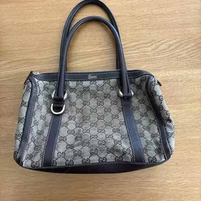 Old Gucci Mini Boston Bag GG Pattern Gray Vintage Woman Used JPN • $171.77