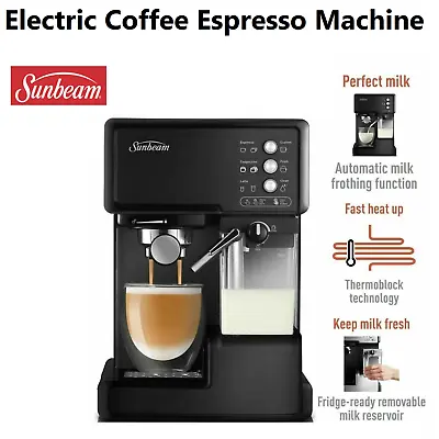 Sunbeam Coffee Espresso Machine With Milk Frother Semi Automatic Cappuccino • $268