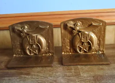 Vintage Cast Iron Shriners Masonic Bookends • $110