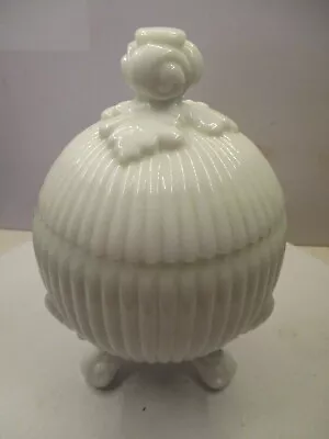 Westmoreland Milk Glass Covered Footed Candy Bowl Trinket Dish Undamaged • $12.50