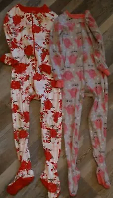 $7.25 • Buy 2 GIRLS Children's Place 5T FOOTED 1 PIECE SLEEPER PAJAMAS  C-10