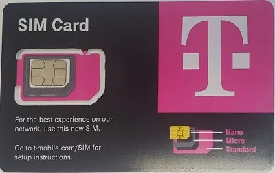 T-Mobile Prepaid SIM Card $40 $50 $60 Unlimited Talk Text And Data • $20