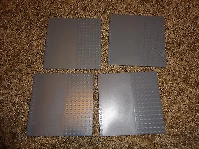 Lot Of 4 LEGO Base Plates Dark Grey Road Thin 16x16 Dot 5 X5  Square Base Plate • $14.99
