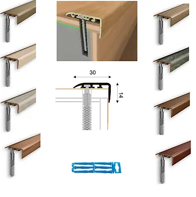 UPVC Stair Nosing Edge Trim Step Nose Floor Edging   Laminate Floor- L 1 M 30x14 • £10.99