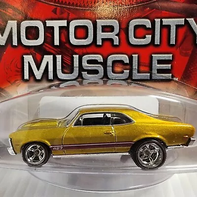 Hot Wheels Motor City Muscle '68 Chevy Nova Metalflake Gold #3/4 Real Riders  • $7.51