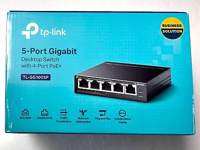 TP-Link TL-SG1005P 5-Port Gigabit Desktop PoE Switch With 4-Port PoE+ • £34.99