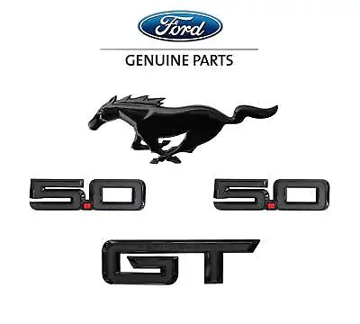 2024 Ford Mustang GT OEM Nite Pony Grille Fender & Deck Lid 4pc Emblem Set Black • $314.95