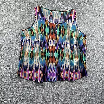 Label Be Women Top 24 Colorful 100% Polyester Tribal Sleeveless Pullover Shirt • $14.99