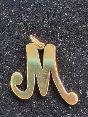 Solid 9ct Yellow Gold Letter 'M' Pendant • £90