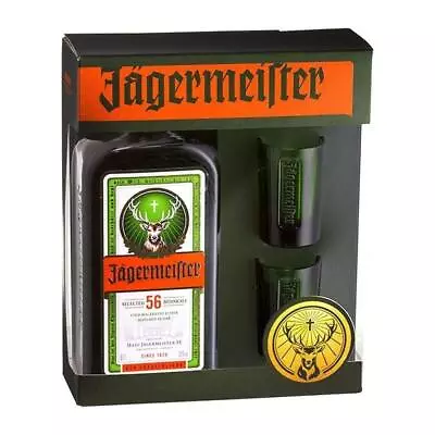 Jagermeister With 2 Green Shot Glasses 700mL Bottle Gift Set • $71.50