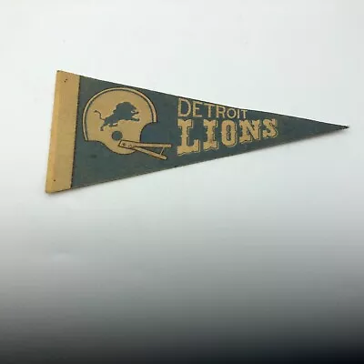 Detroit Lions Mini Pennant 2 Bar Football Helmet Logo Rough AS IS Vintage NFL • $8.16