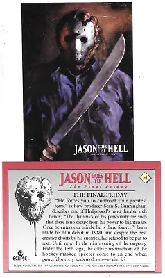 Jason Goes To Hell Movie Promo Trading Card #J-1 Eclipse 1993 NEW Corner Bend • $7.99