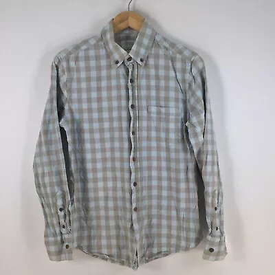 Vanishing Elephant Mens Button Up Shirt Size S Multicolour Check Cotton 076620 • $19.95