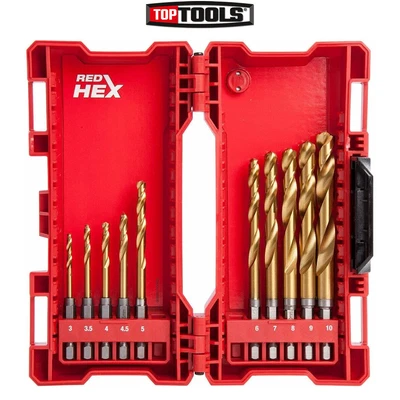 £28.89 • Buy Milwaukee 48894759 Shockwave HSS-G Titanium Metal Bit Set 10 Piece