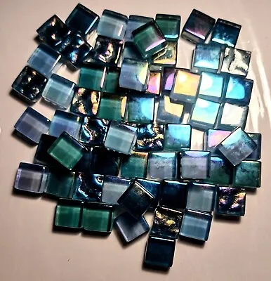 Blue Turquoise Iridescent Colour Shift Mosaic Tiles 14x14mm 100g • £7.99