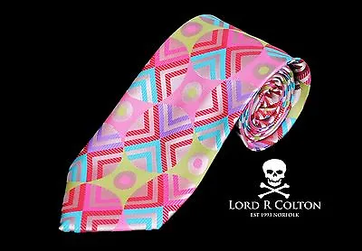 Lord R Colton Masterworks Tie - Atrani Silver Pink Pastel Silk Necktie - New • $59.99
