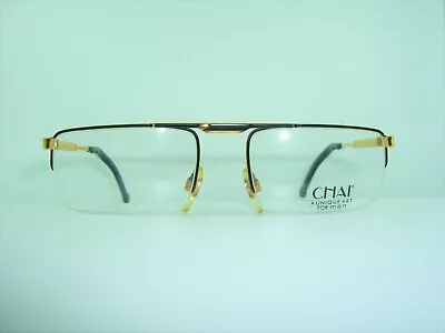 Chai Eyeglasses Half Rim Square Gold Plated Frames Detective's Special NOS • $275