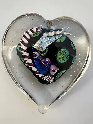 Randy Strong Dichroic LARGE Art Glass Heart Paperweight SIGNED/DATED Mint! • $41