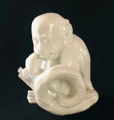 Vintage Porcelain White Monkey Figure Royal Vienna Augarten Wien Modern 5.5”H • $198