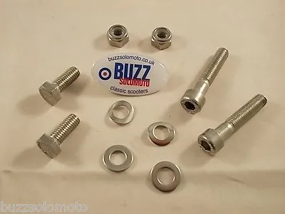 £5 • Buy Vespa PX Disc Late Front Shock Absorber Mounting Kit Nuts Bolts Stainless Steel