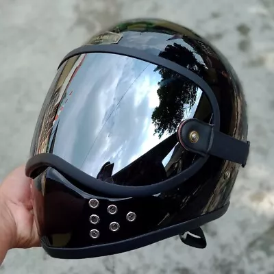 $260.50 • Buy Hot Items! Custom Helmet Galaxy Holes Black Glossy For Chopper Bobber Motorbikes