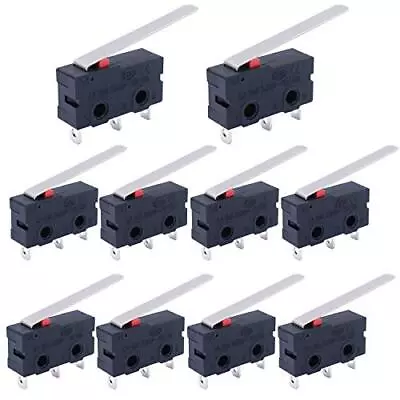 /10Pcs Mini Micro Limit Switch 5A 125 250V AC SPDT 1NO 1NC Long Straight Hing... • $13.87