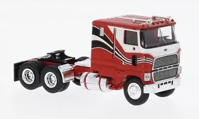 Brekina HO 1/87 Ford CLT-9000 70s/80s COE Truck Tractor Red & Black Stripe • $28.88