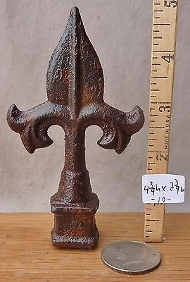 Lamp Finial Fleur De Lis Cast Iron 4 3/4 H Old Rust Patina Lacquered (per Each) • $19.99