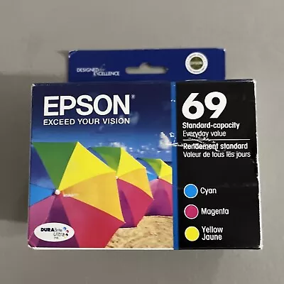 NEW Epson 69 Cyan Magenta Yellow Ink Set Genuine OEM Bulk Package Exp 2016 • $19.99