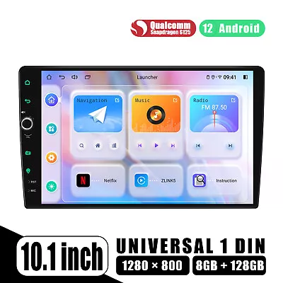 10.1  Touchscreen In-dash Head Unit Single Din Android12 Stereo With Volume Knob • £409.71