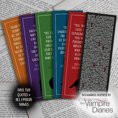 The Vampire Diaries Bookmarks Set Of 5 | TVD | Book Gifts Under £5 • £5