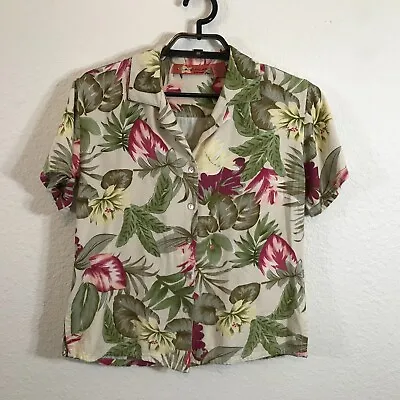 $26 • Buy Island Wear Hawaiian Shirt Blouse Size S Rayon Multicolor Floral Short Sleeve