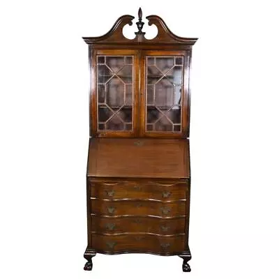 Antique Mahogany Governor Winthrop Secretary Bookcase Desk #21704 • $875