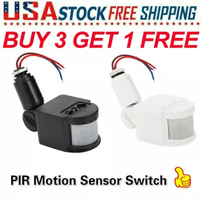 LED PIR Infrared Motion Sensor 180° Detector Switch Wall Light 110V Home Outdoor • $6.99