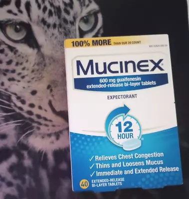 Mucinex Expectorant 600 Mg Guaifenesin Relieves Congestion 12 Hr 40 Tabs 11/24 • $14.99