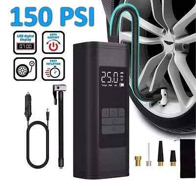 Electric Bike Air Pump Rechageable Car Tyre Inflator Bicycle Tire Air Compressor • $28.90