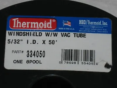$24.75 • Buy Thermoid 5/32  Id X 50' Spool Windshield Washer-vacuum Tubing Hose Made In Usa!