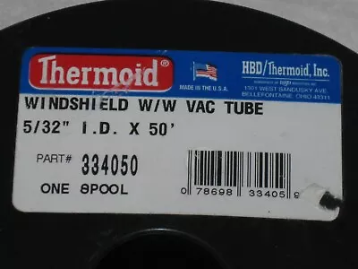 Thermoid 5/32  Id X 50' Spool Windshield Washer-vacuum Tubing Hose Made In Usa! • $24.75